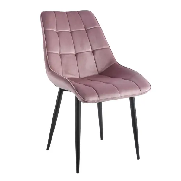 Krzesło tapicerowane różowy nogi czarny J262-1